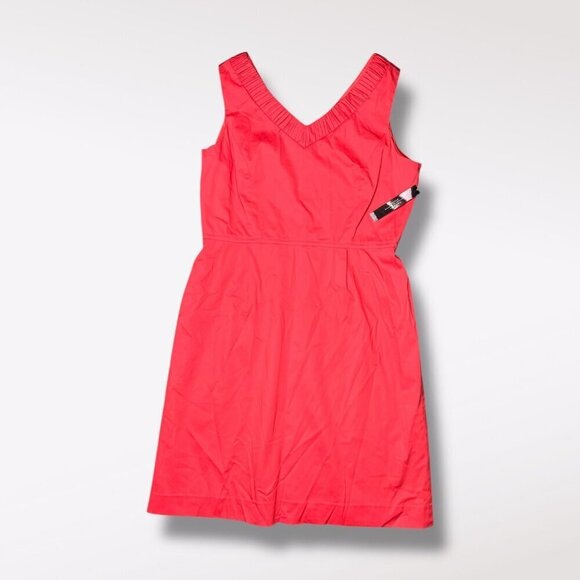 Tahari Arthur S. Levine Papaya Sleeveless Shift Dress V-Neck Size 16 - Picture 11 of 11